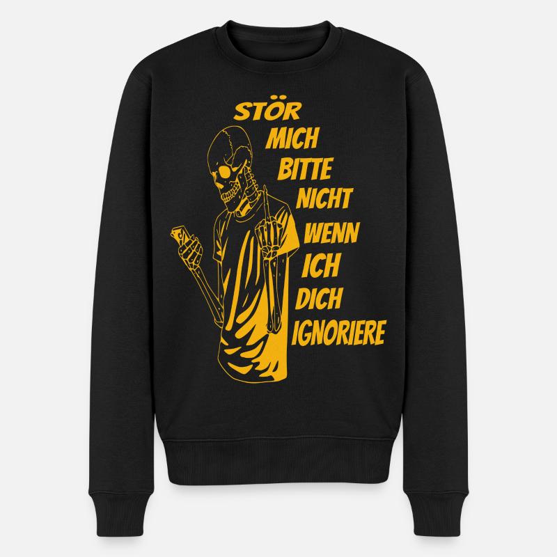 Bitte nicht Stören - Männer Premium Bio Pullover - Schwarz