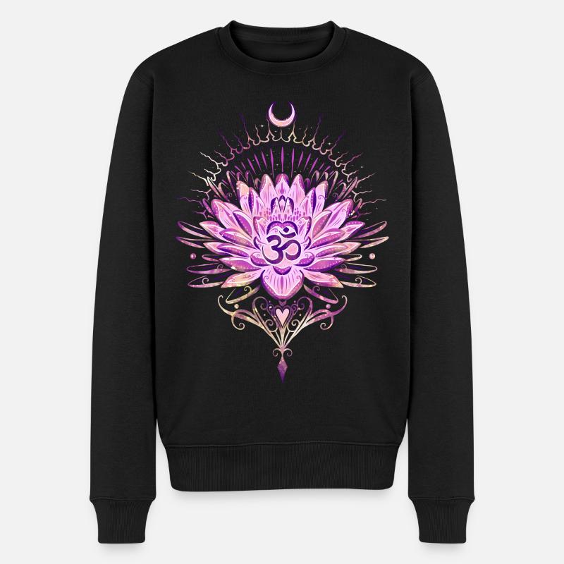 Lotus Lotusblume Om Symbol - Männer Premium Bio Pullover - Schwarz