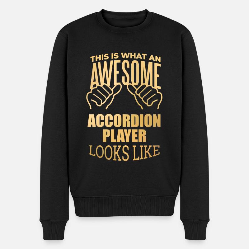 Akkordeon - Männer Premium Bio Pullover - Schwarz