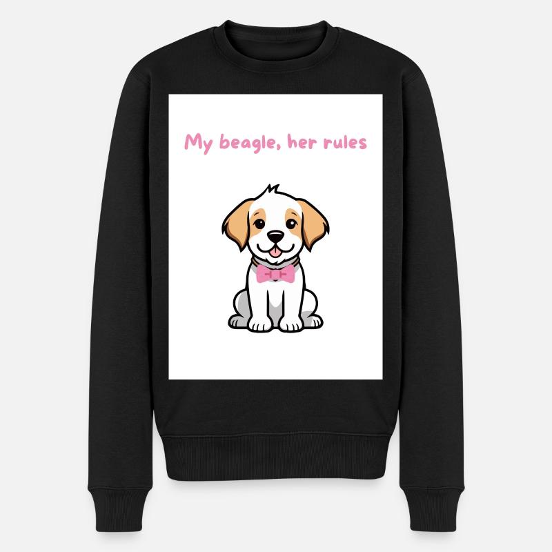 Mein Beagle, ihre Regeln - Männer Premium Bio Pullover - Schwarz