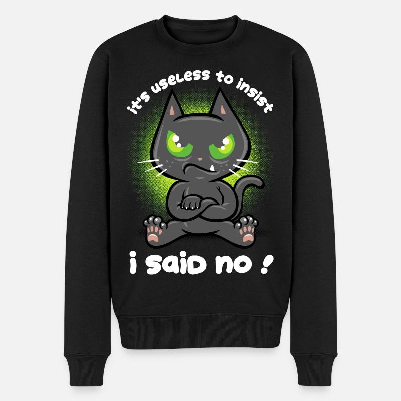 Störrische Katze - Männer Premium Bio Pullover - Schwarz