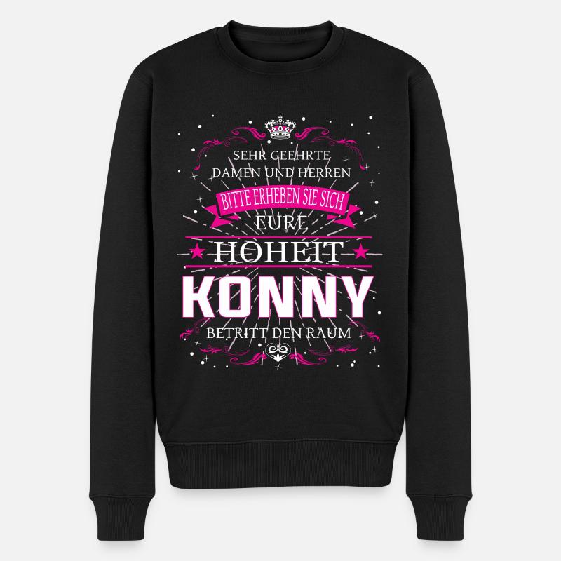 Eure Hoheit Konny betritt den Raum - Männer Premium Bio Pullover - Schwarz