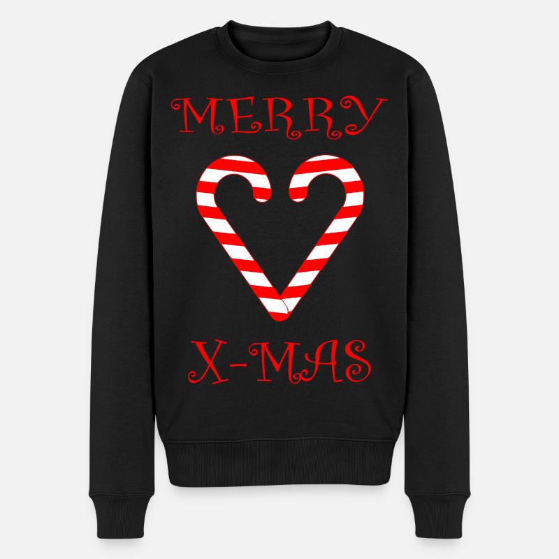 Merry X-Mas  - Männer Premium Bio Pullover - Schwarz