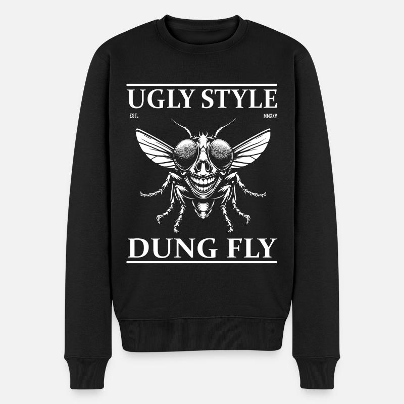 Mistfliege - Style laid Design drôle - Pull Premium bio Homme - noir