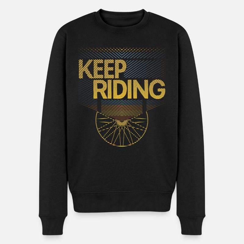 Fahre weiter Radfahrmuster - Männer Premium Bio Pullover - Schwarz