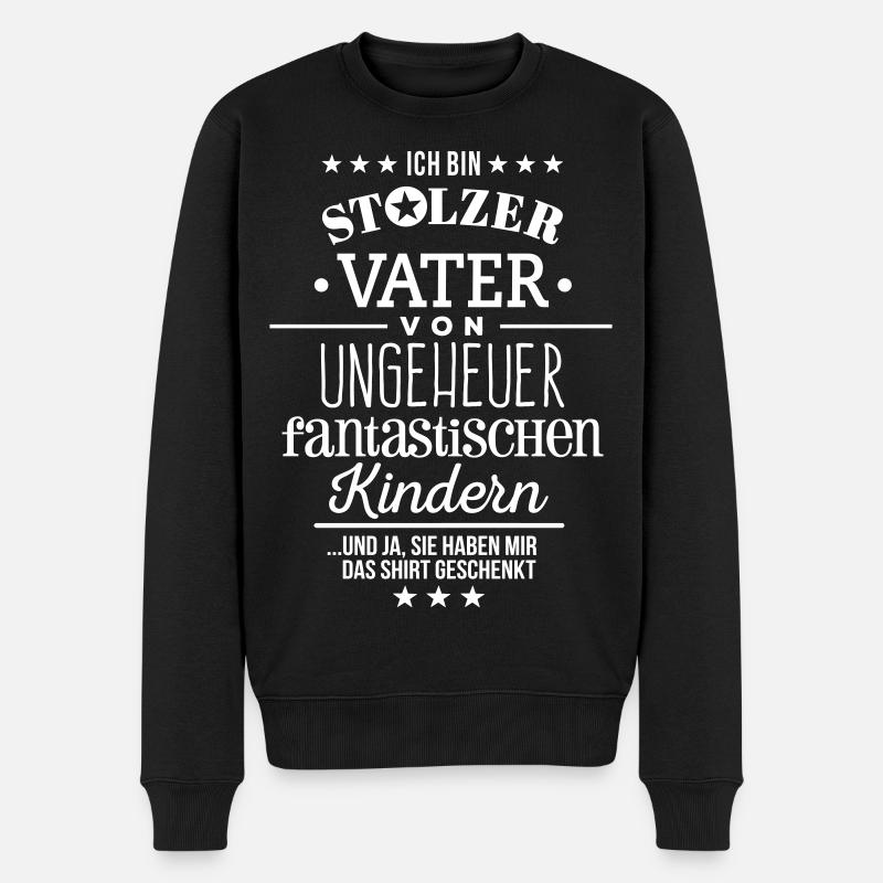 Stolzer Vater Weihnachtsgeschenk Geburtstag Papa - Männer Premium Bio Pullover - Schwarz