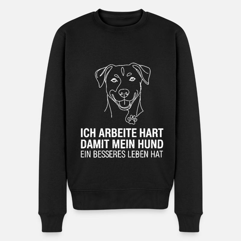 Je travaille dur pour mon chien - Pull Premium bio Homme - noir