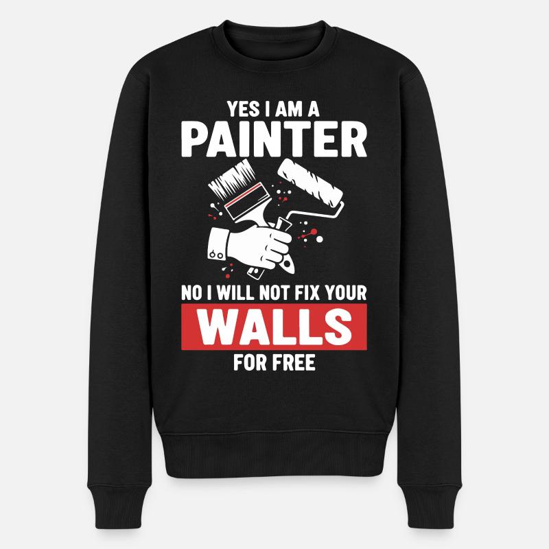 Humor Painter Fixed Not Walls - Men's Premium Organic Jumper - black