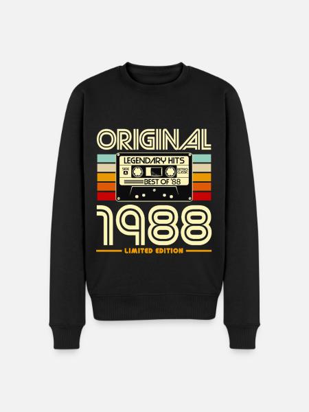 Original 1988 Limited Edition Cassette - Men's Premium Organic Jumper - black