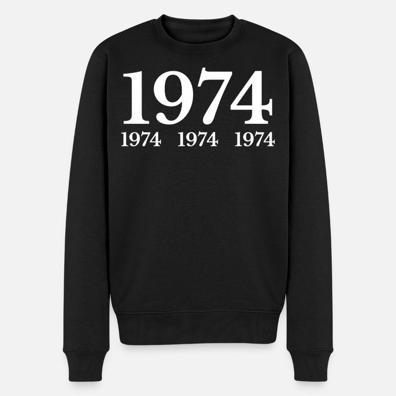 1974 - Männer Premium Bio Pullover - Schwarz