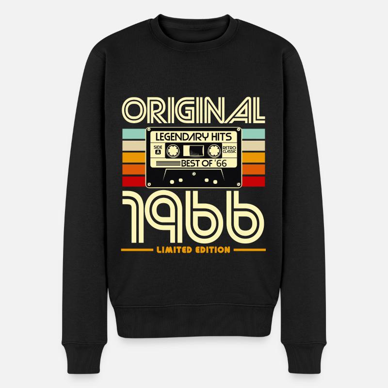 Originalkassette Retro von 1966 - Männer Premium Bio Pullover - Schwarz