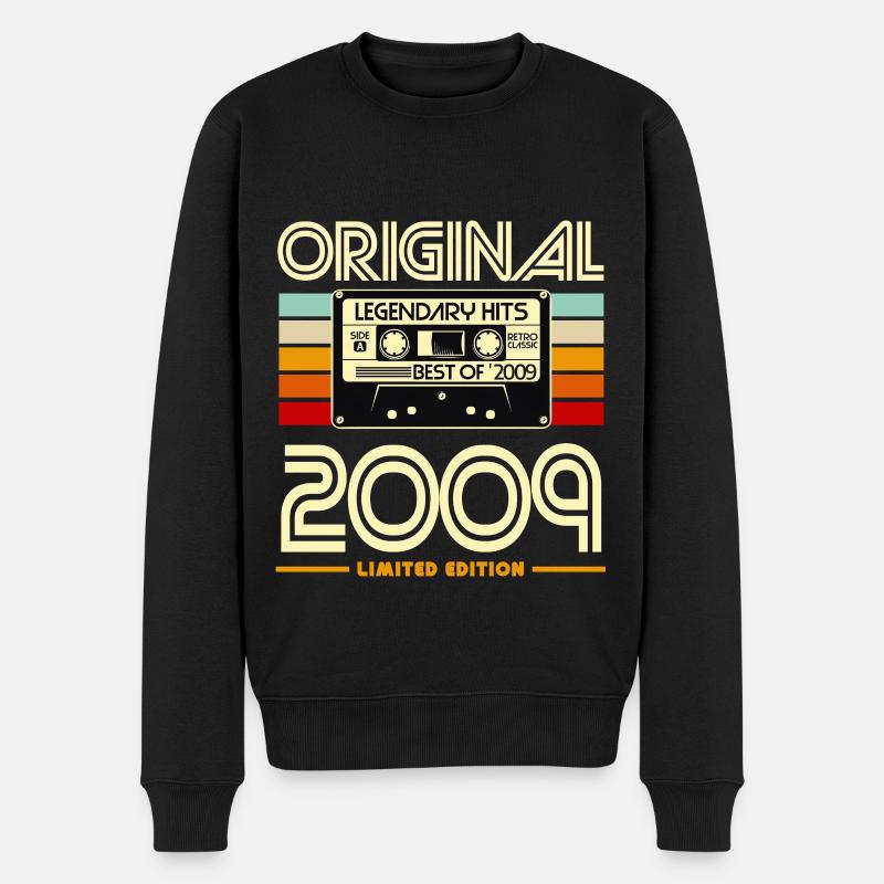 Kassette Retro 2009 Edition - Männer Premium Bio Pullover - Schwarz