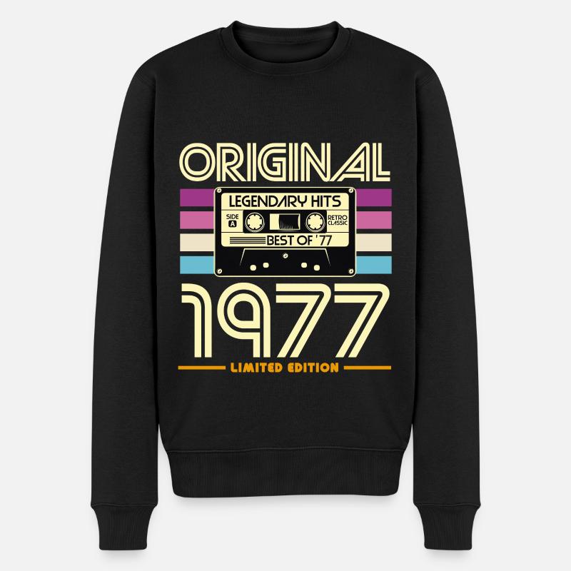 Originale Retro-Kassette von 1977 - Männer Premium Bio Pullover - Schwarz