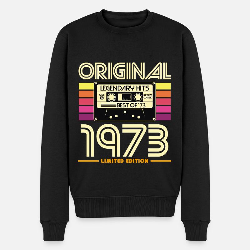 Originale Retro-Kassette von 1973 - Männer Premium Bio Pullover - Schwarz