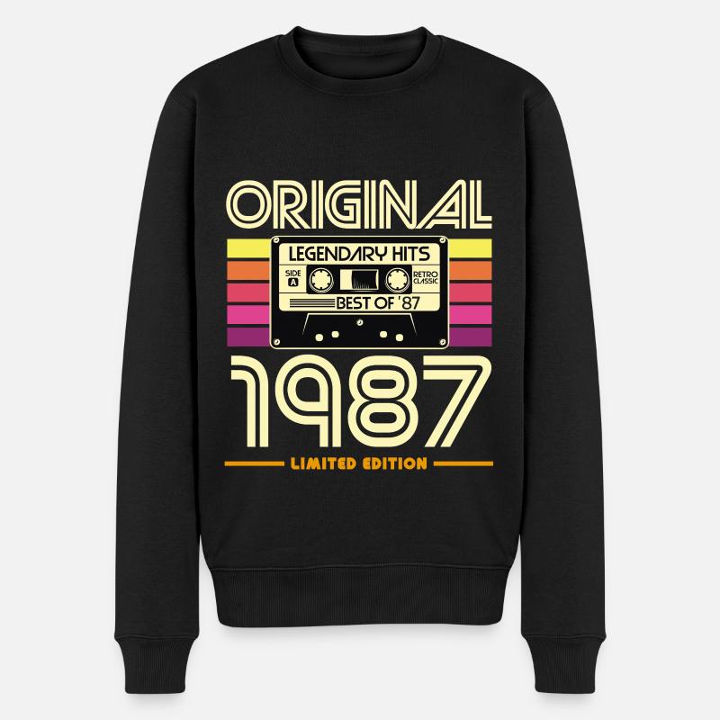 Original 1987 Cassette Retro - Men's Premium Organic Jumper - black