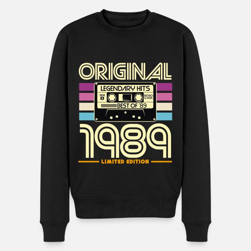 1989 Edition Limitée Cassette Retro - Pull Premium bio Homme - noir