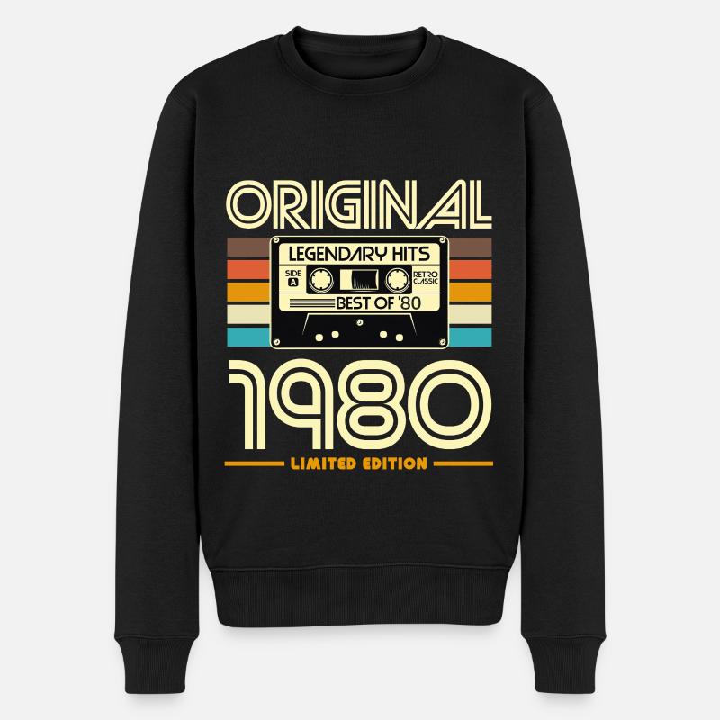 Cassette Retro 1980s Édition Limitée - Pull Premium bio Homme - noir