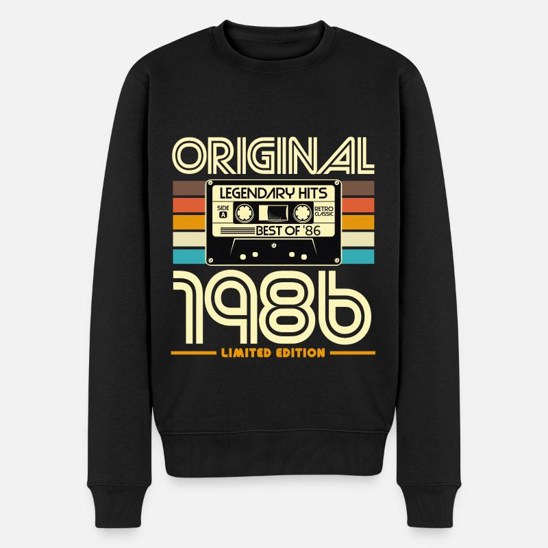 Originale limitierte Retro-Kassette von 1986 - Männer Premium Bio Pullover - Schwarz