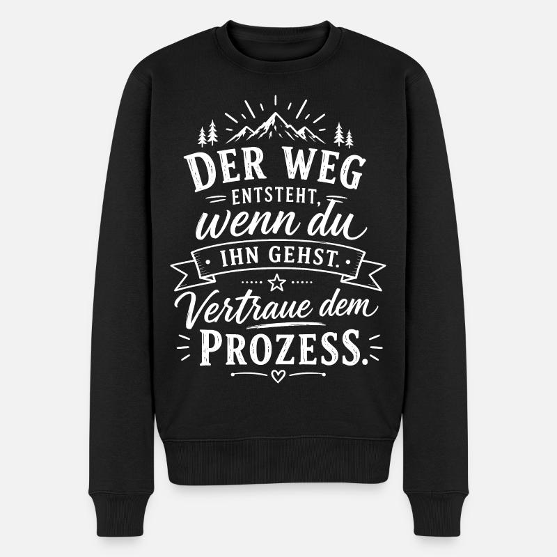 Weg entsteht, wenn du gehst - Männer Premium Bio Pullover - Schwarz