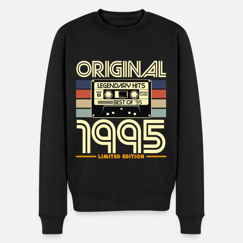 1995 Original Retro-Kassette - Männer Premium Bio Pullover - Schwarz