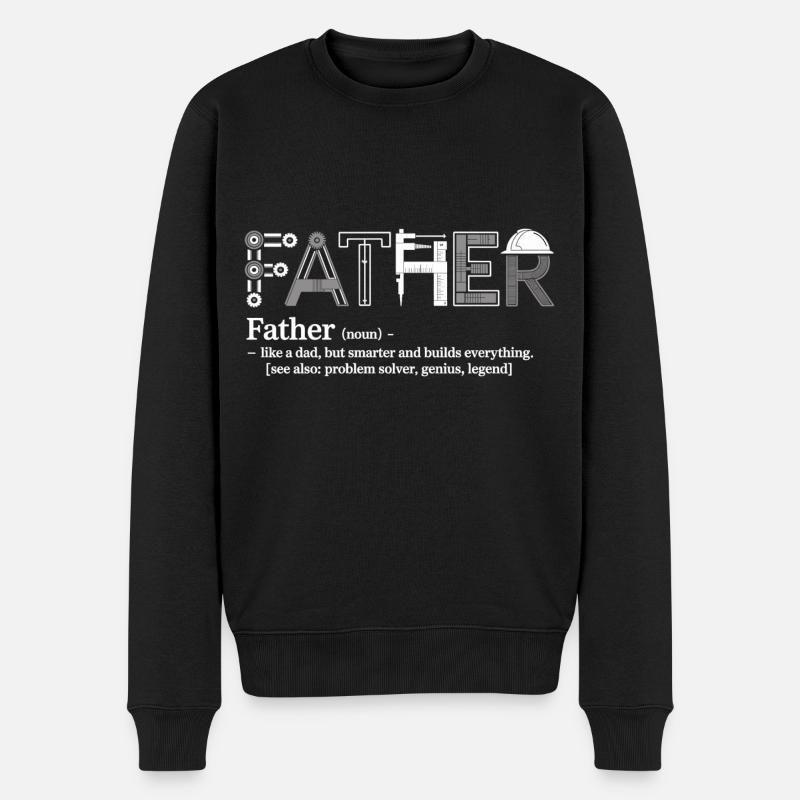 Father: The problem solver - Men's Premium Organic Jumper - black