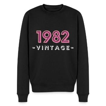 born 1982 gift idea birthday year 82 - Men's Premium Organic Jumper - black - Front - Nico (187cm)