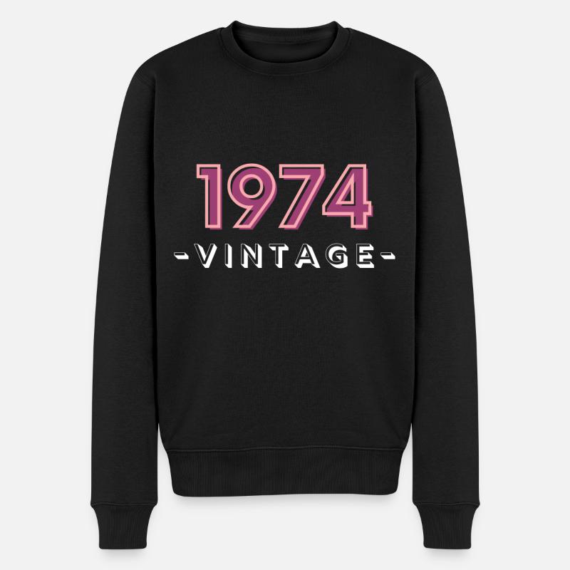 né en 1974 idée cadeau anniversaire année 74 - Pull Premium bio Homme - noir