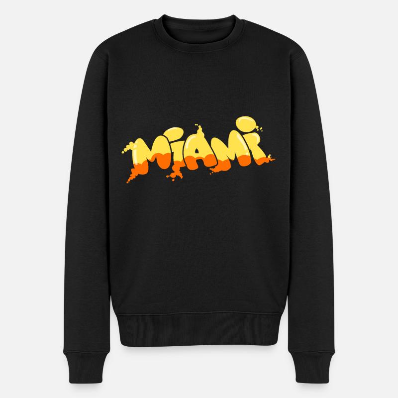Miami Graffiti - Männer Premium Bio Pullover - Schwarz