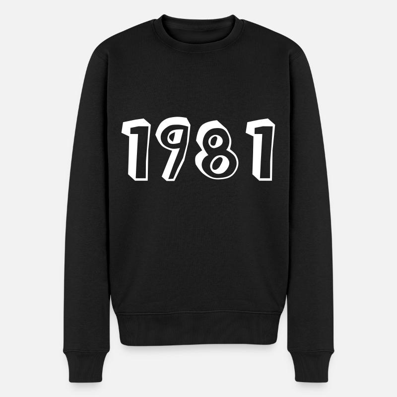 Geburtsjahr 1981 Geschenkidee - Männer Premium Bio Pullover - Schwarz