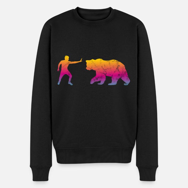 Stop Bär - Männer Premium Bio Pullover - Schwarz