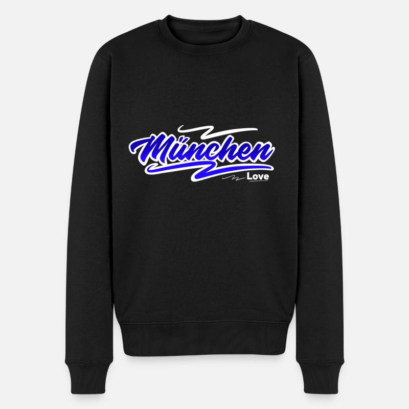 München - Männer Premium Bio Pullover - Schwarz