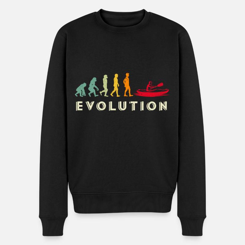 Kajak Evolution - Männer Premium Bio Pullover - Schwarz