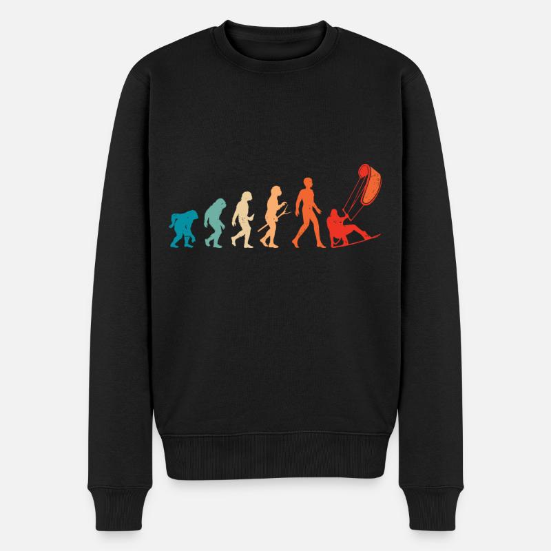 Kiteboarding Evolution Kiteboarder Kitesurfer - Men's Premium Organic Jumper - black