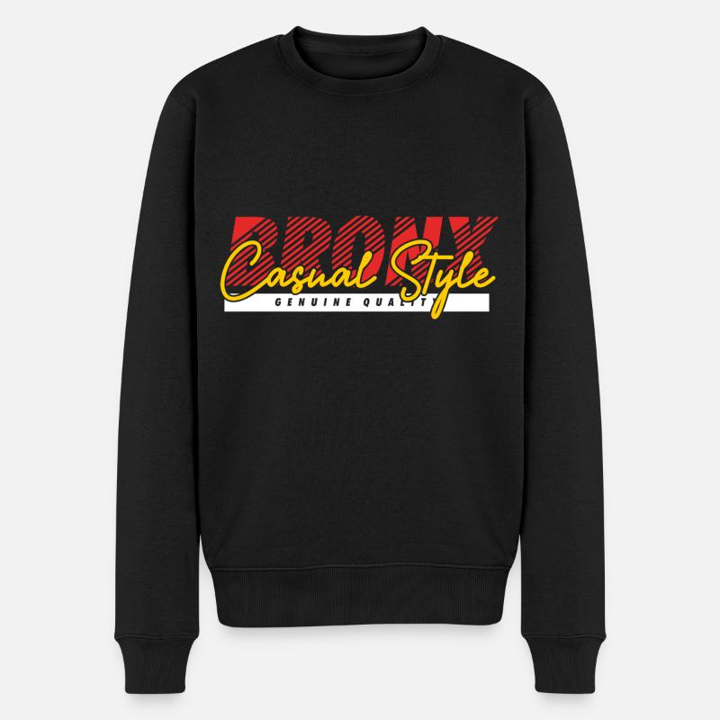 Bronx Casual Style - Männer Premium Bio Pullover - Schwarz