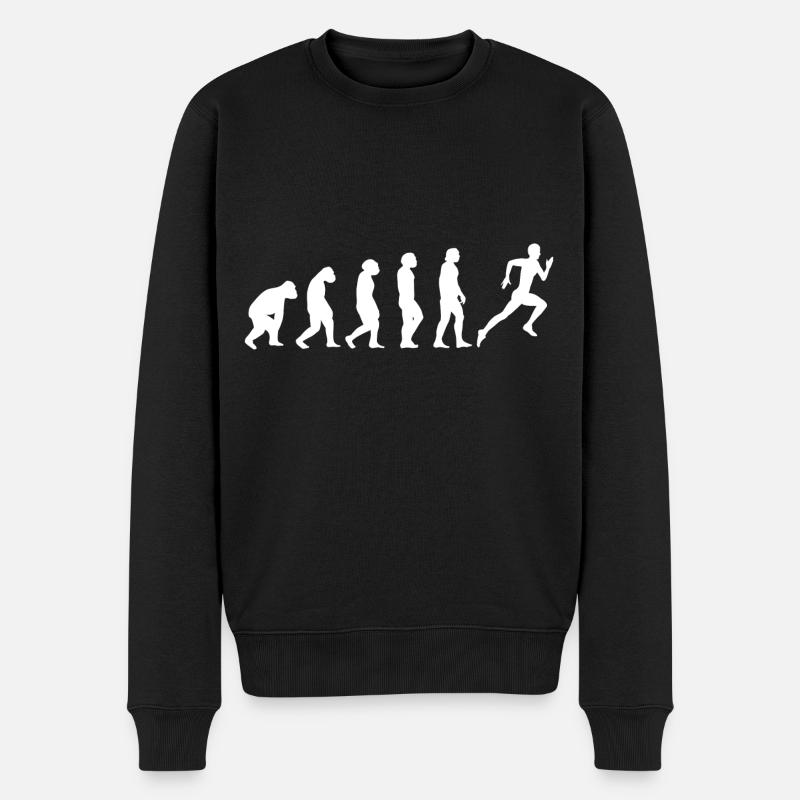 Sprinten laufen fit joggen Cardio Evolution rennen - Männer Premium Bio Pullover - Schwarz