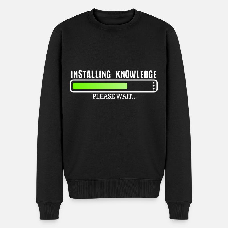 Installing Knowledge please wait - Männer Premium Bio Pullover - Schwarz
