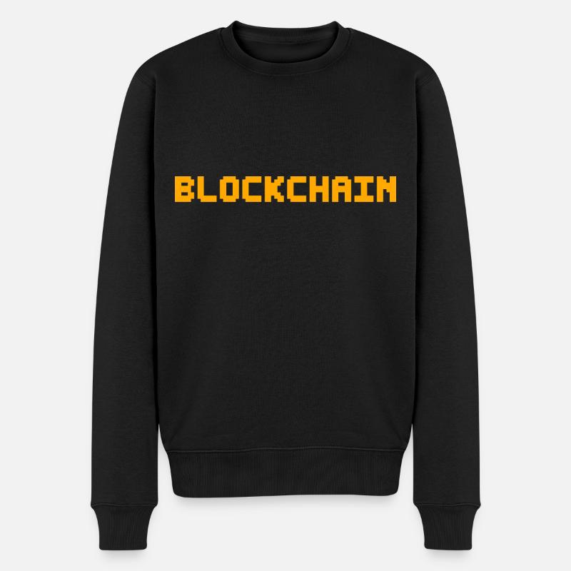 Blockchain Pixel - Pull Premium bio Homme - noir