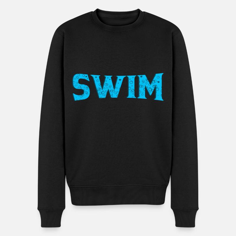 Schwimmen - Männer Premium Bio Pullover - Schwarz
