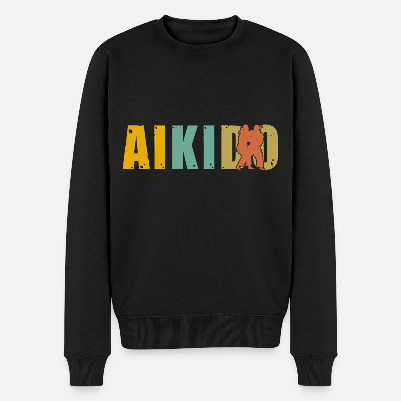 Aikido - Männer Premium Bio Pullover - Schwarz