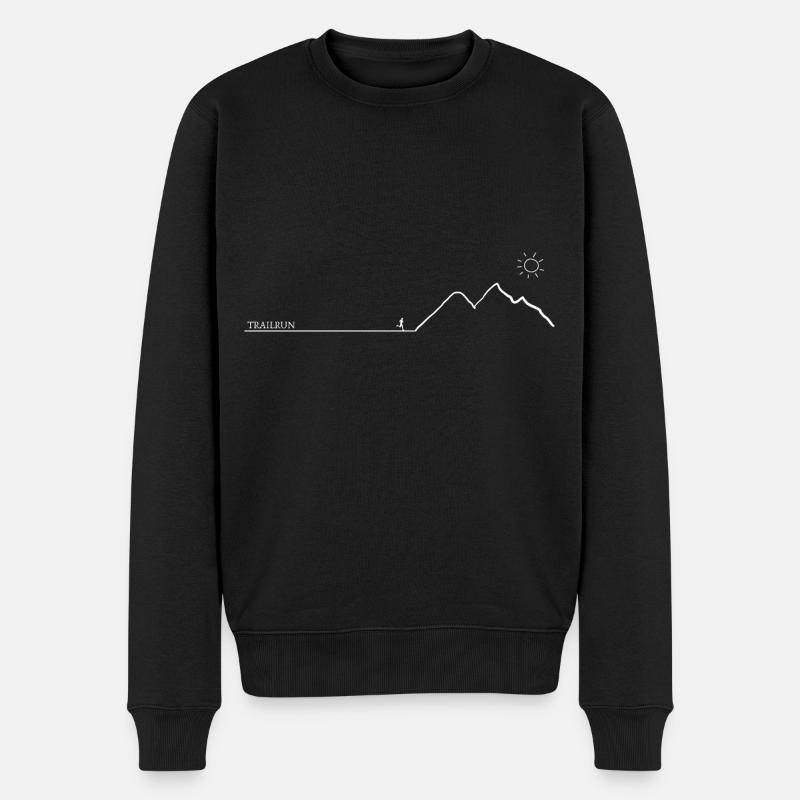 Trail Running Trail Run Traillauf Laufsport - Männer Premium Bio Pullover - Schwarz