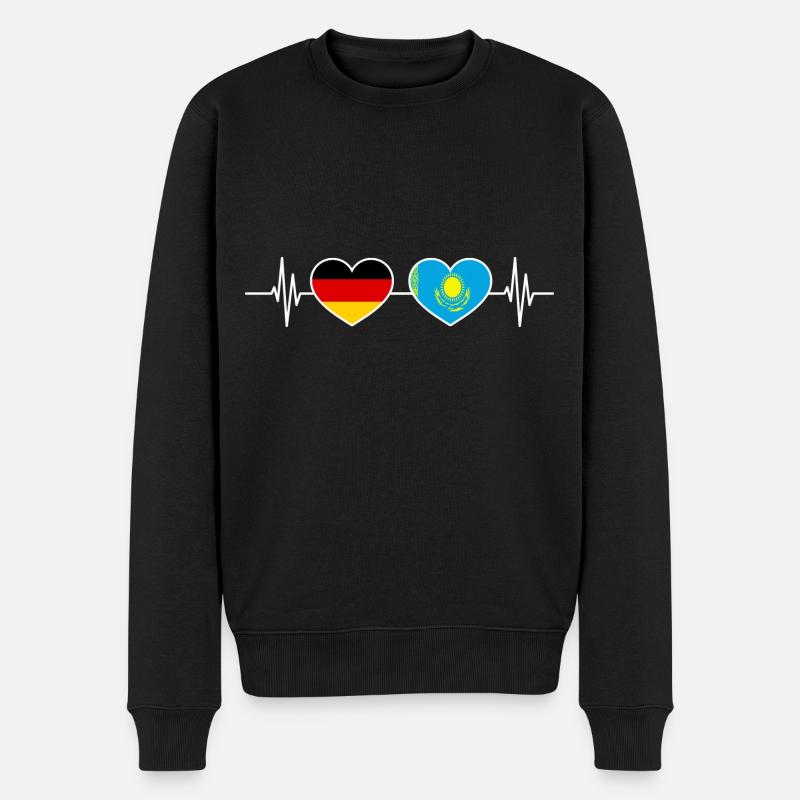 Heartbeat Allemagne Kazakhstan - Pull Premium bio Homme - noir