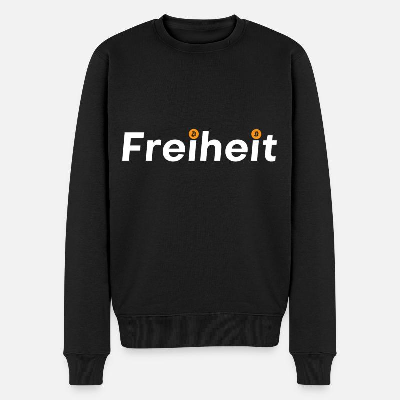 Freiheit Bitcoin - Männer Premium Bio Pullover - Schwarz
