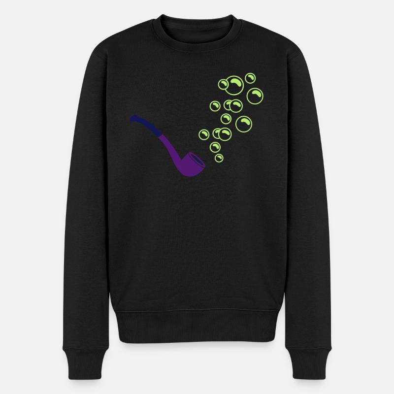 Blasen / bubbles (C, 1c) - Männer Premium Bio Pullover - Schwarz