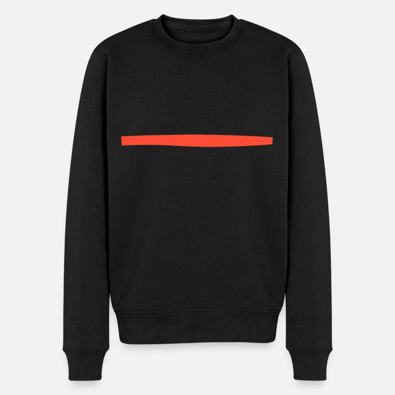 Strich Rot - Männer Premium Bio Pullover - Schwarz