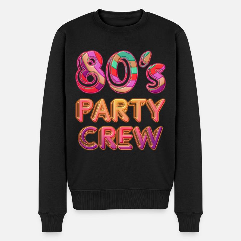 80's Party Crew - Männer Premium Bio Pullover - Schwarz