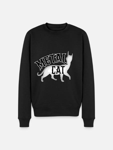 Metal Cat - Rock Cat - Men's Premium Organic Jumper - black