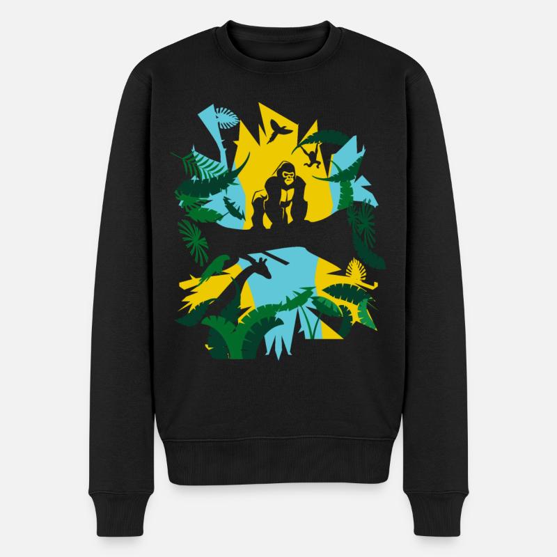 Gorille de la jungle - Pull Premium bio Homme - noir
