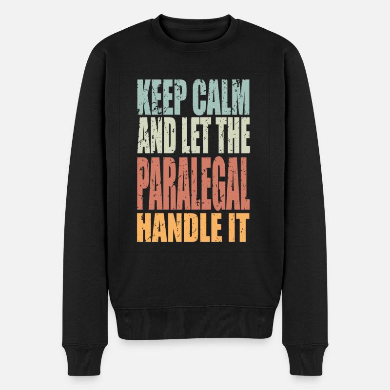 Keep Calm Rechtsanwaltsfachangestellte Spruch - Männer Premium Bio Pullover - Schwarz