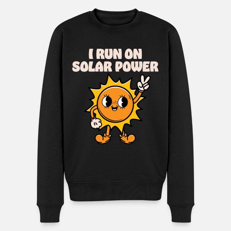 Ich fahre mit Solarenergie - Männer Premium Bio Pullover - Schwarz
