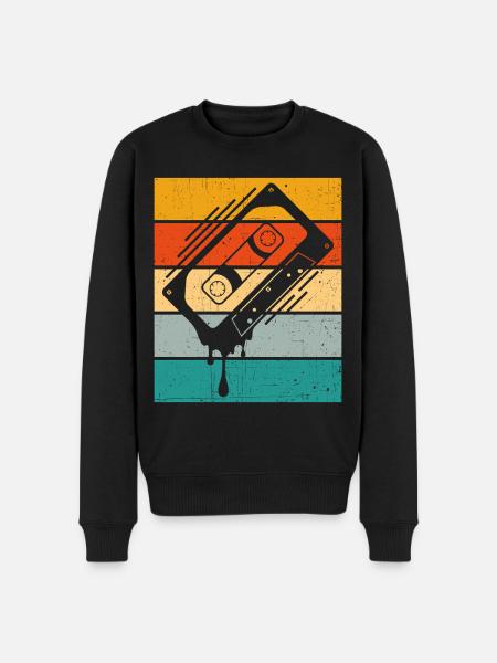 Dripping Cassette Tape Retro - Men's Premium Organic Jumper - black